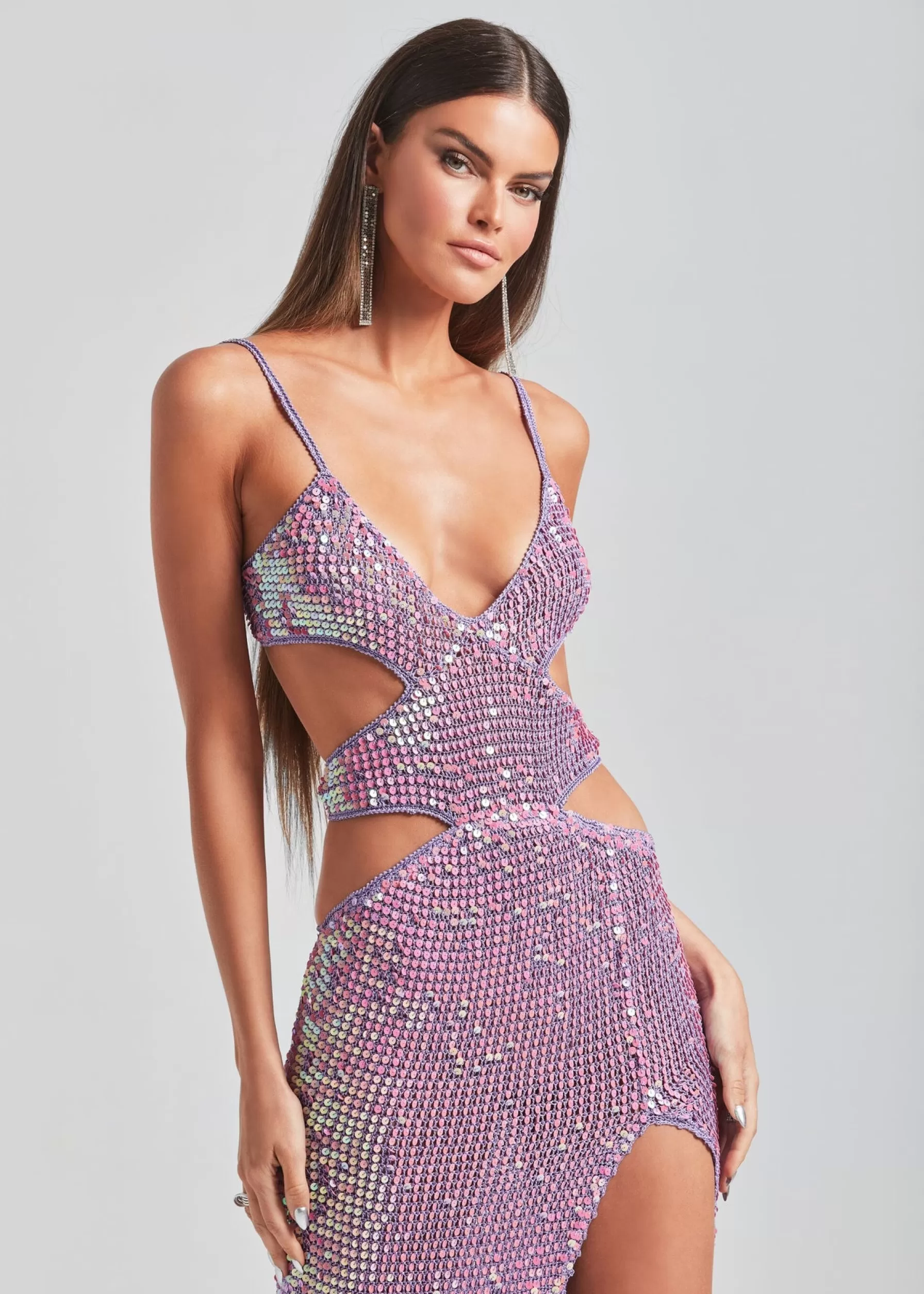 Retrofete Coco Crochet Dress Iridescent Lilac/Pink Hot